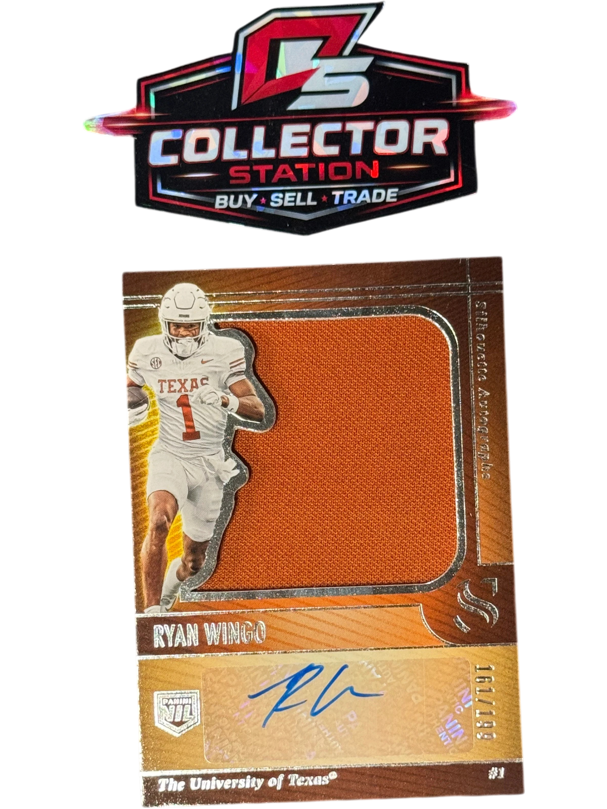 2025 Panini Silhouette Ryan Wingo #SA-RWO Patch Auto /199 Texas Longhorns — normalized
