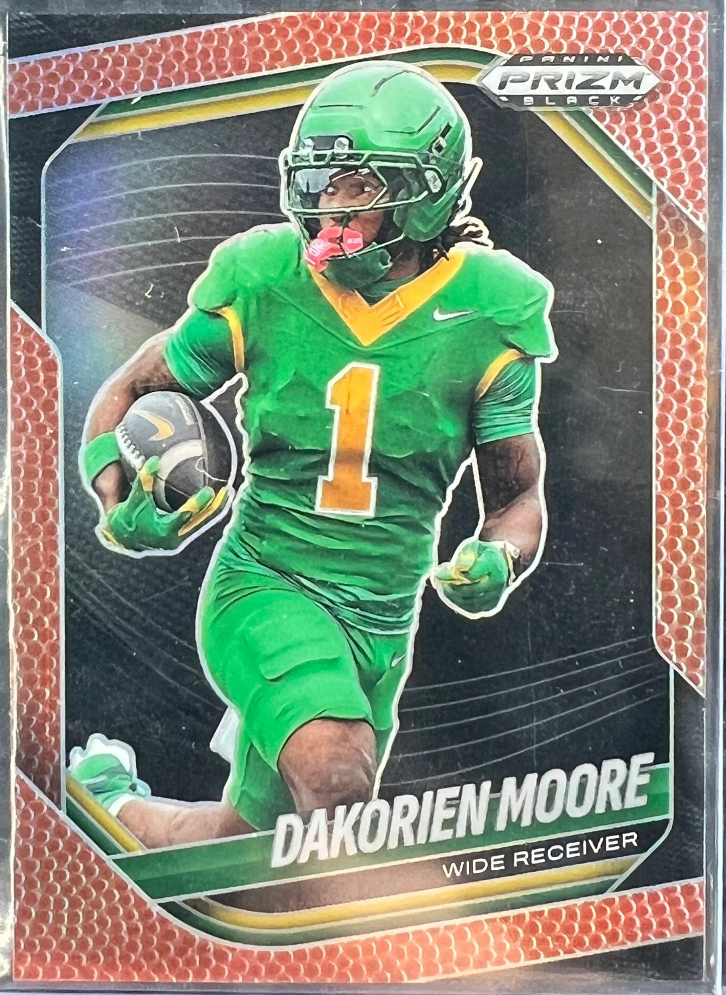 2025 Prizm Black - Prospects Dakorien Moore #169 Football Pigskin Prizm /225 — normalized