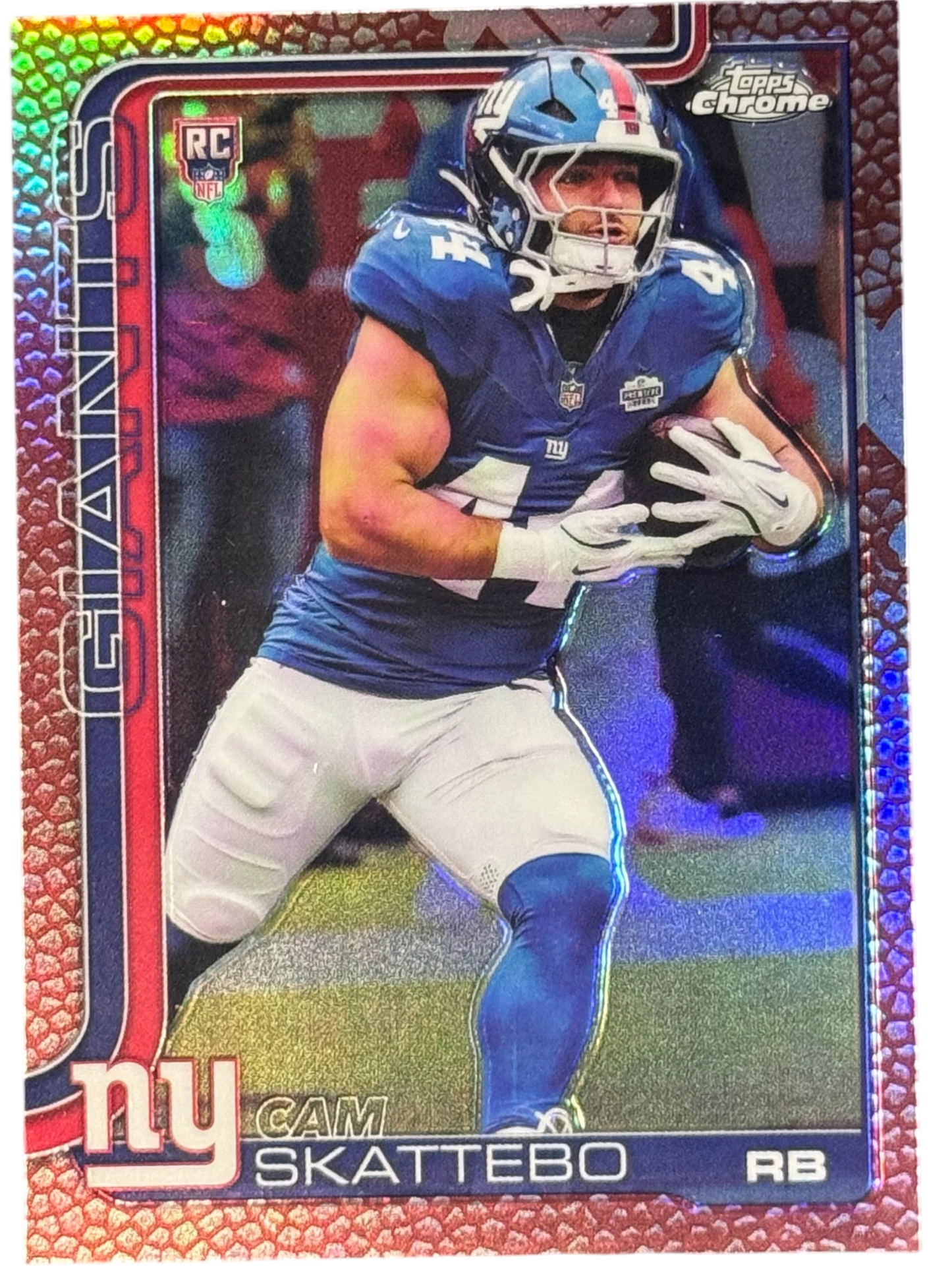 2025 Topps Chrome Cam Skattebo Football Leather Refractor RC #331 - NY Giants — normalized