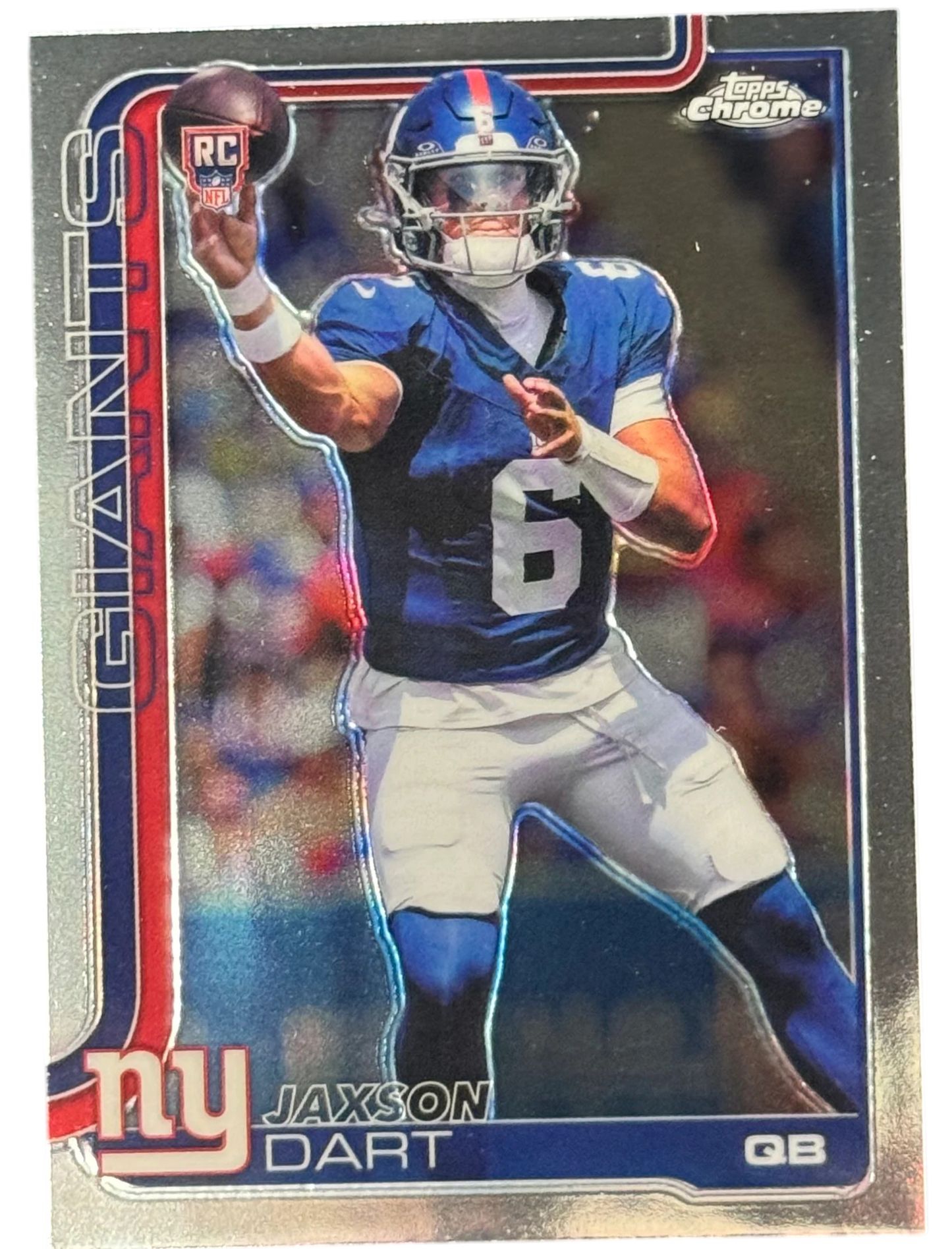 2025 Topps Chrome Football Jaxson Dart Base RC #306 Giants — normalized