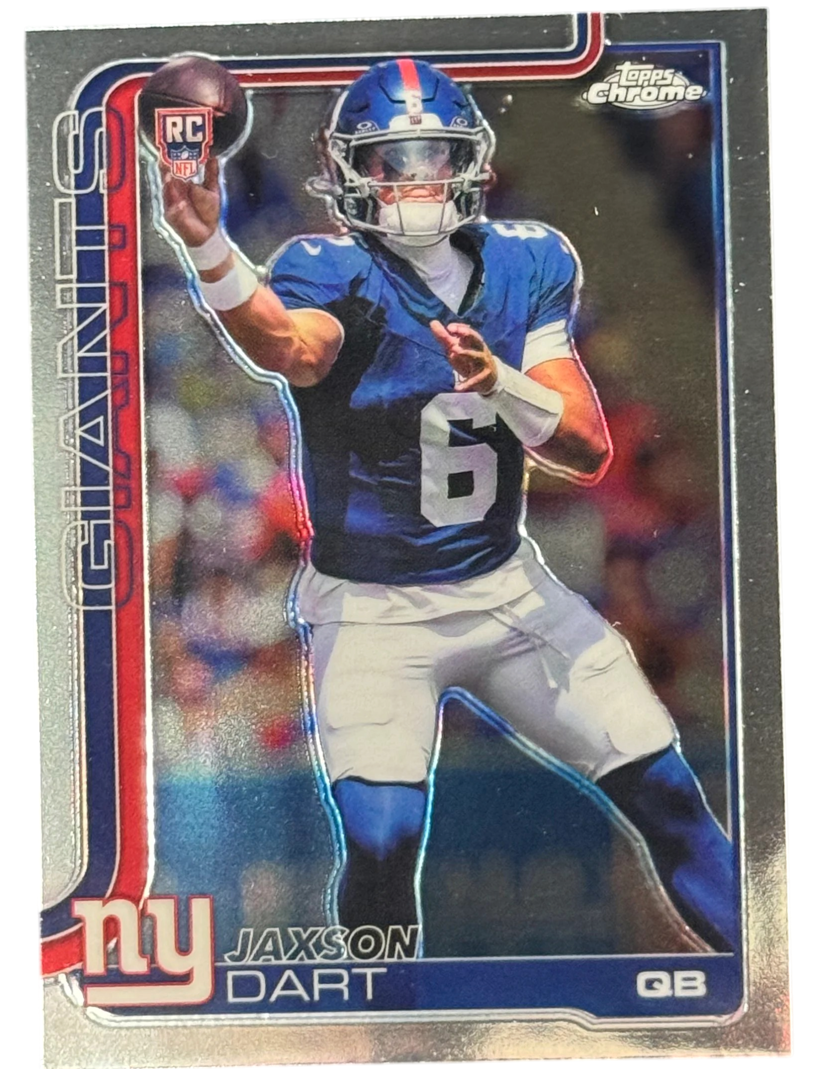 2025 Topps Chrome Football Jaxson Dart Base RC #306 Giants — normalized