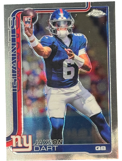 2025 Topps Chrome Football Jaxson Dart Base RC #306 Giants — normalized