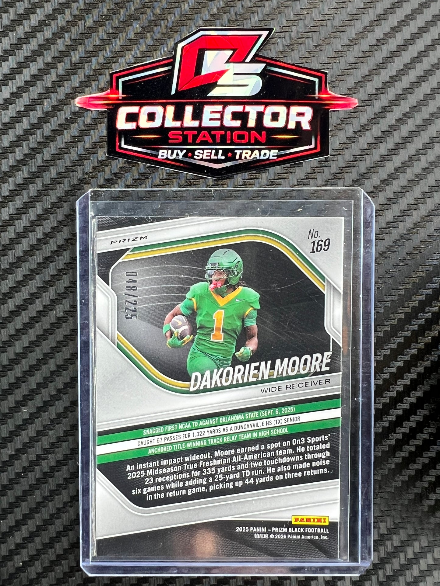 2025 Prizm Black - Prospects Dakorien Moore #169 Football Pigskin Prizm /225
