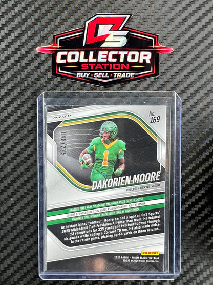 2025 Prizm Black - Prospects Dakorien Moore #169 Football Pigskin Prizm /225