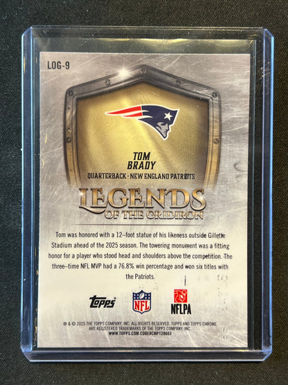 2025 Topps Chrome Football Tom Brady Xfractor Legends Of The Gridiron #LOG-9