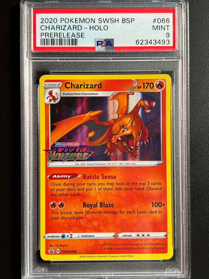 2020 Pokemon SWSH Charizard Vivid Voltage Prerelease Holo PSA 9 MINT #066