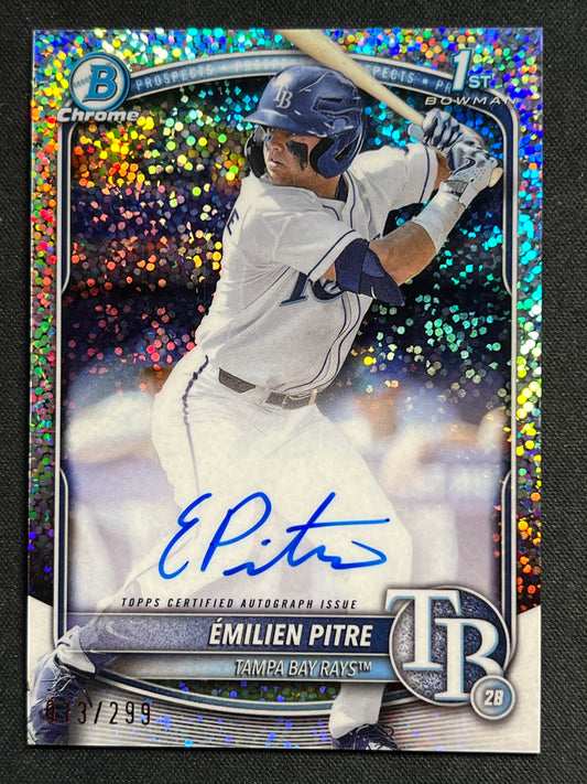 2025 Bowman Chrome - Emilien Pitre #CPA-EPI Speckle Refractor Autograph /299