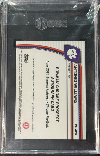 2024 Bowman Chrome University Antonio Williams Prospect Auto #PA-AWI SGC 9.5 Auto Grade 10