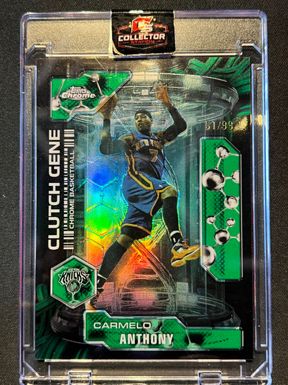 2025-26 Topps Chrome Update Carmelo Anthony Clutch Gene Green Refractor /99 NY