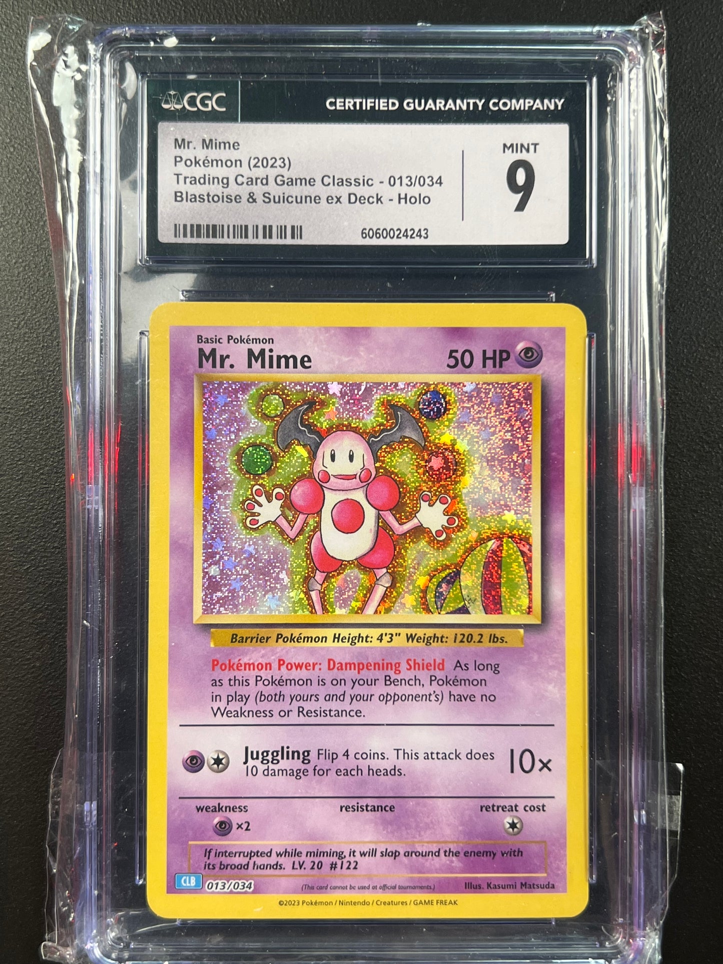 2023 Pokemon Trading Card Game Classic Mr. Mime Holo CGC 9 #013/034