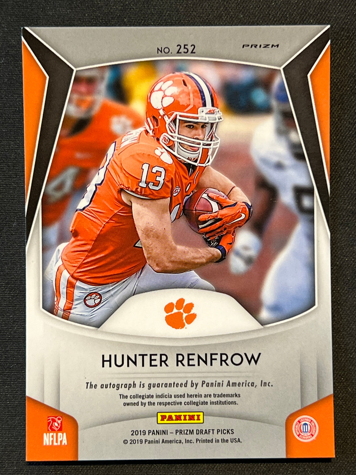 2019 Panini Prizm Draft Picks Hunter Renfrow #252 Silver Prizm Autographs (AU,RC)