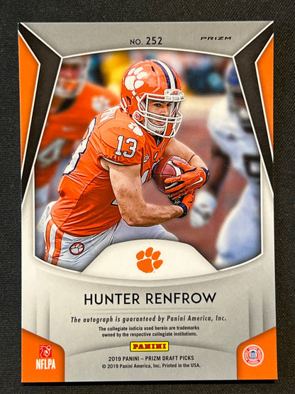 2019 Panini Prizm Draft Picks Hunter Renfrow #252 Silver Prizm Autographs (AU,RC)