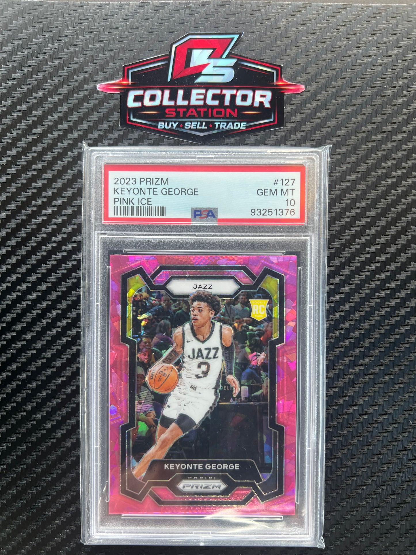 2023-24 Panini Prizm Pink Ice Keyonte George Rookie PSA 10 #127