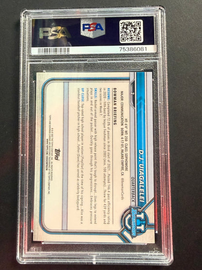 2022 Bowman Chrome U DJ Uiagalelei Gold Shimmer Refractor /50 PSA 10