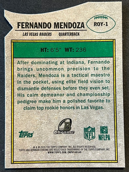 2026 Bowman Chrome Fernando Mendoza Rookie Of The Year Favorites #ROY-1 RC