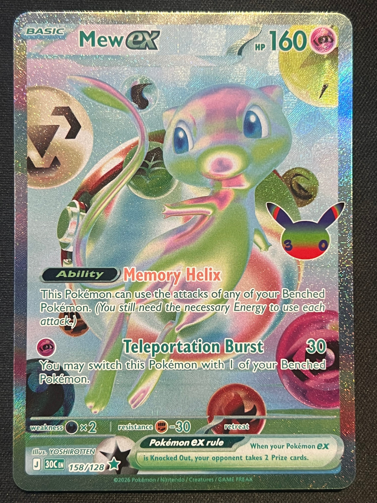 Mew ex - 158/128 - ME: 30th Celebration (30C) NM Pokemon
