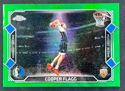 2025-26 Topps Chrome Cooper Flagg Mavericks Moment in Time #MT-16 Green 03/99 RC