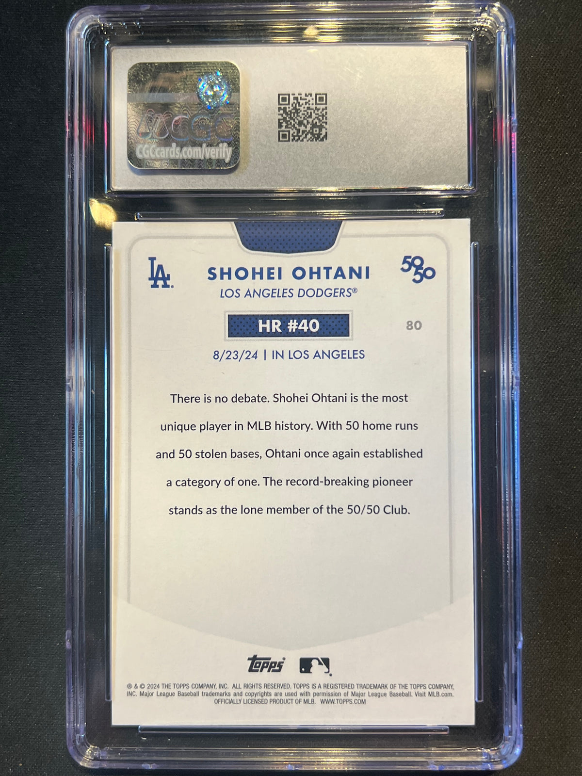 2024 Topps 50/50: Shohei Ohtani - Shohei Ohtani #80 CGC 10