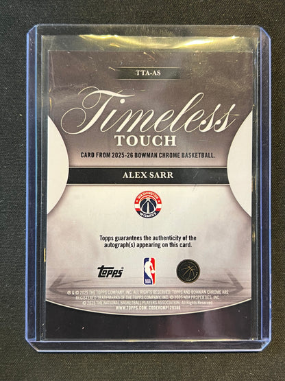 2025-26 Bowman Chrome Alex Sarr Timeless Touch Signatures Auto #TTA-AS Wizards
