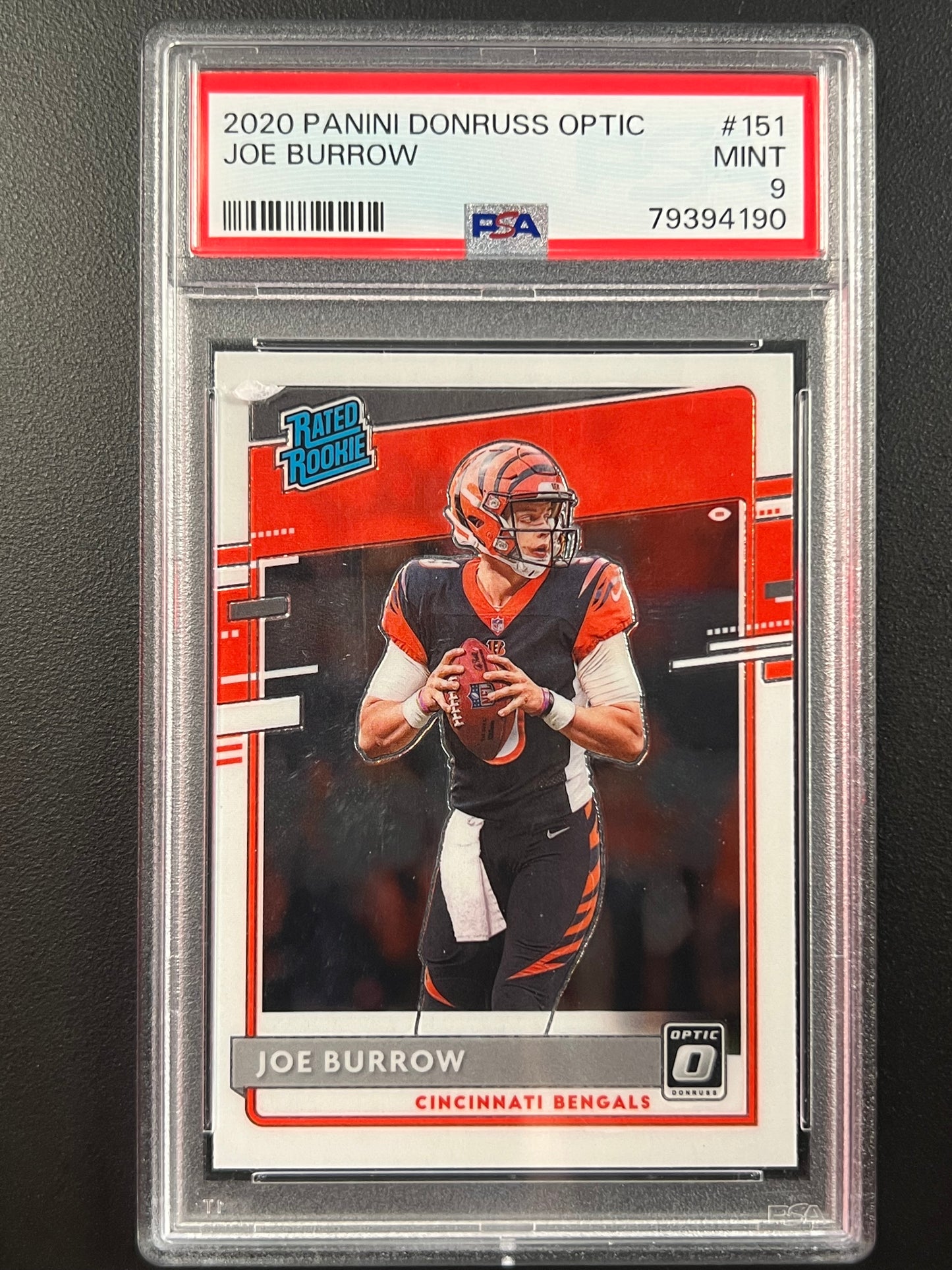 2020 Panini Donruss Optic - Rated Rookies Joe Burrow #151 (RC) PSA 9