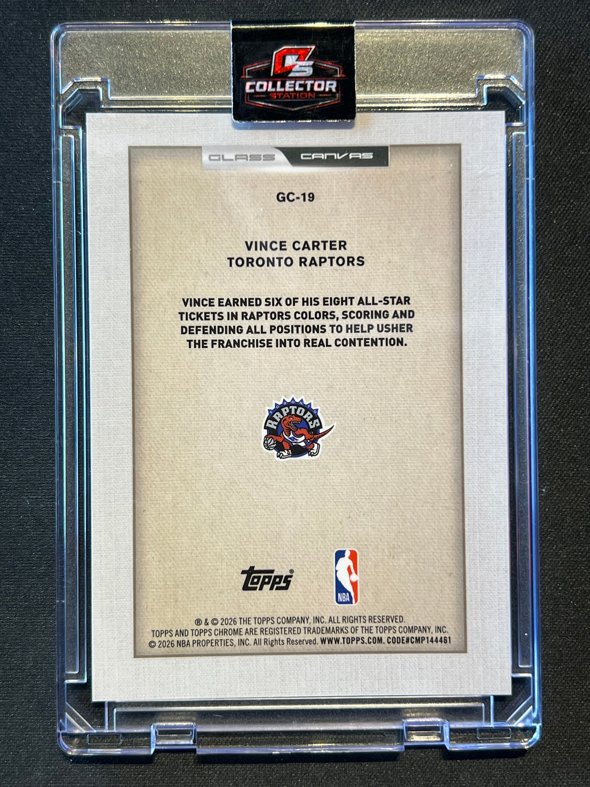 2025-26 Topps Chrome Update Vince Carter #GC-19 Glass Canvas SSP Toronto Raptors