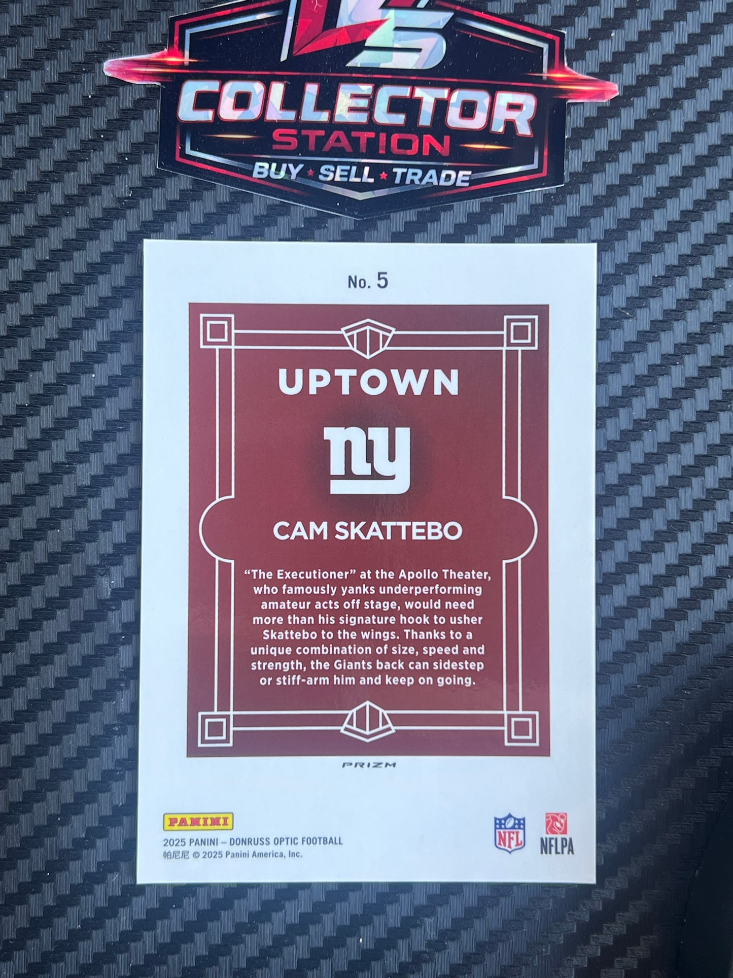 2025 Panini Donruss Optic - Uptowns Cam Skattebo #5 (RC)