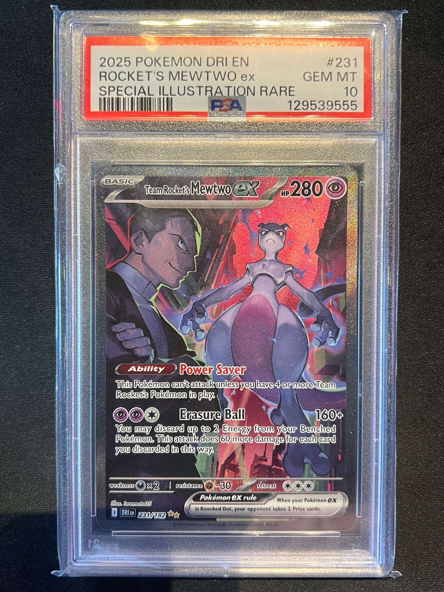 Team Rocket's Mewtwo ex - 231/182 - SV10: Destined Rivals (DRI) PSA 10