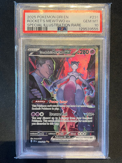 Team Rocket's Mewtwo ex - 231/182 - SV10: Destined Rivals (DRI) PSA 10