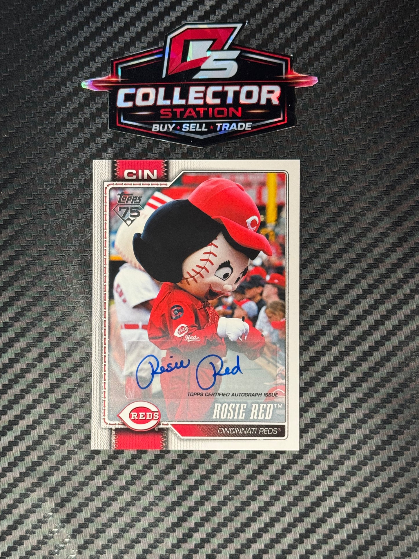 2026 Topps Celebration Series 1 Rosie Red Mascot Auto /99