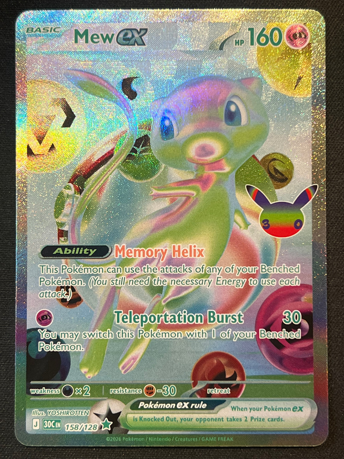 Mew ex - 158/128 - ME: 30th Celebration (30C) NM Pokemon