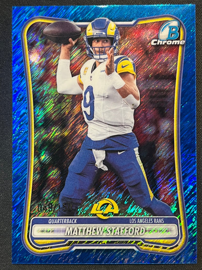 2026 Bowman Chrome Matthew Stafford Rams  #BCV-64 Blue Shimmer Refractor /150