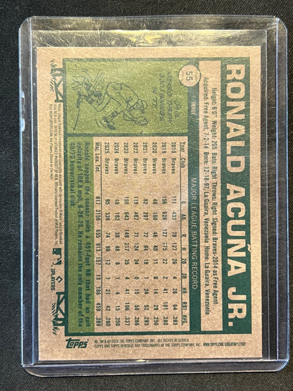 2025 Topps Heritage Image Variation Ronald Acuna Jr.  #55 Braves