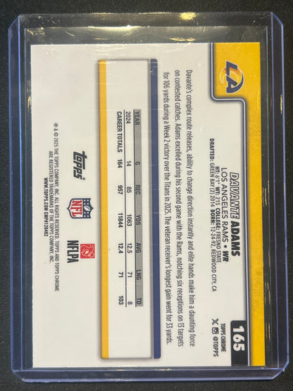 2025 Topps Chrome Football Davante Adams #165 Image Variation Light Board