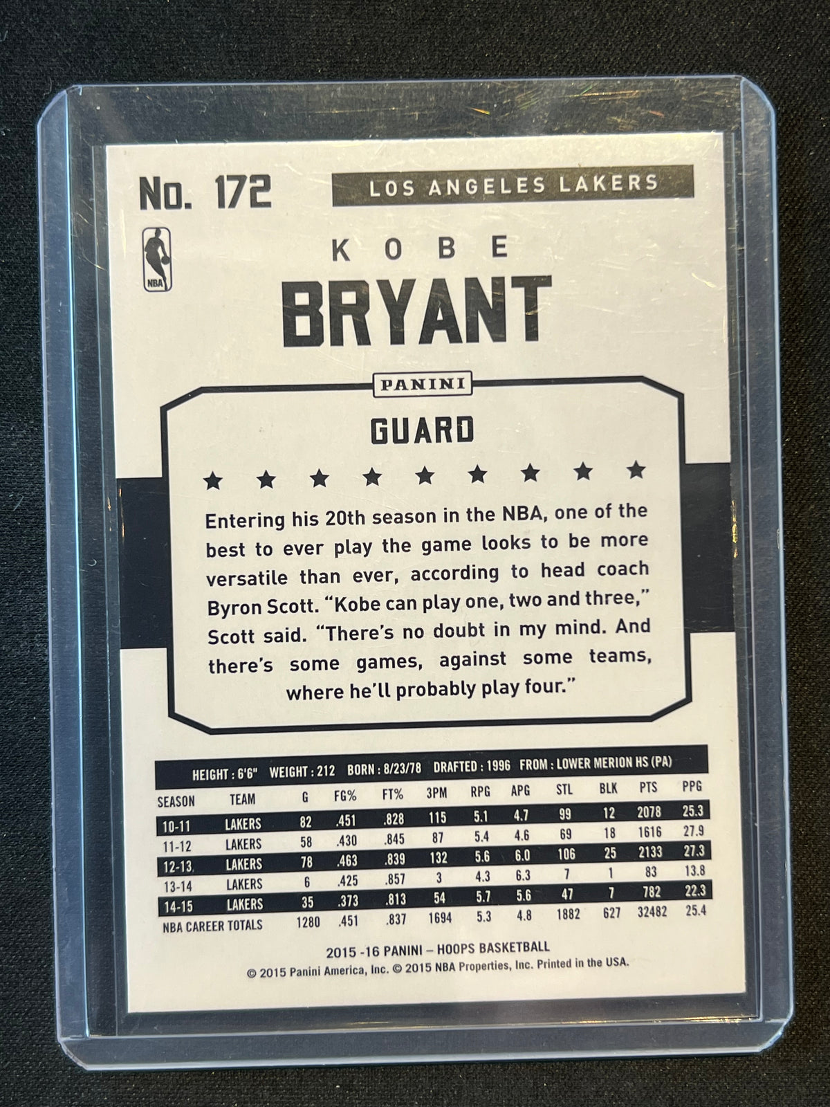 2015-16 Panini NBA Hoops - LeBron James, Kobe Bryant #172