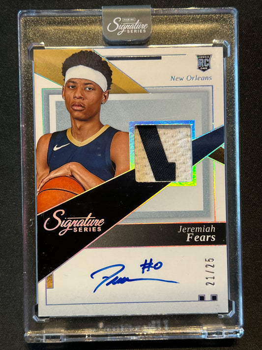 2025-26 Panini Signature Series Jeremiah Fears Rookie Patch Auto 21/25 #JA-JMF
