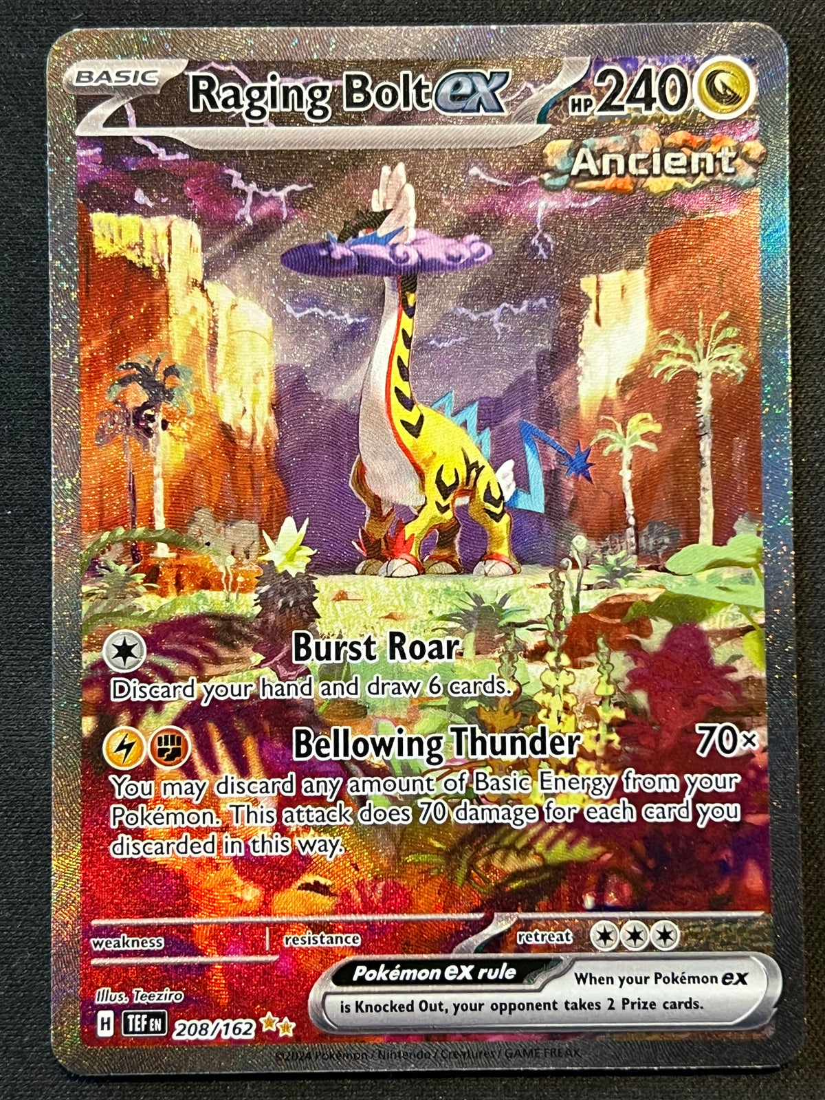 Raging Bolt ex - 208/162 - SV05: Temporal Forces (TEF) NM Pokemon