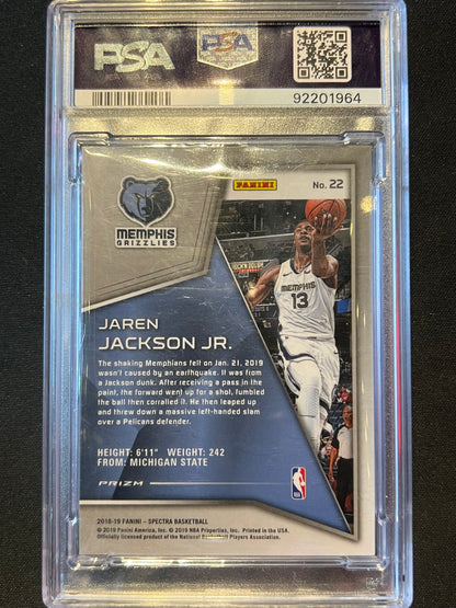 2018-19 Jaren Jackson Jr. Spectra Headliners RC Silver Prizm Holo SSP PSA 9