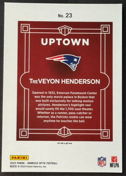 2025 Panini Donruss Optic Uptowns TreVeyon Henderson #23 RC
