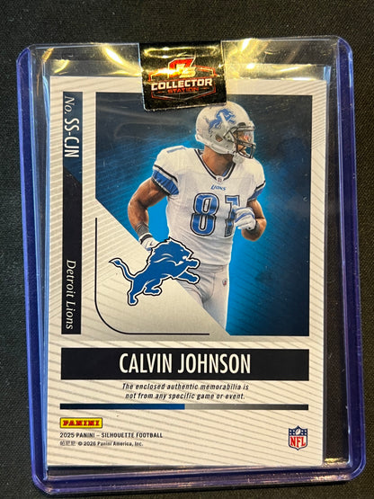 2025 Panini Silhouette Silhouettes SS-CJN Calvin Johnson Lions /99 Memorabilia