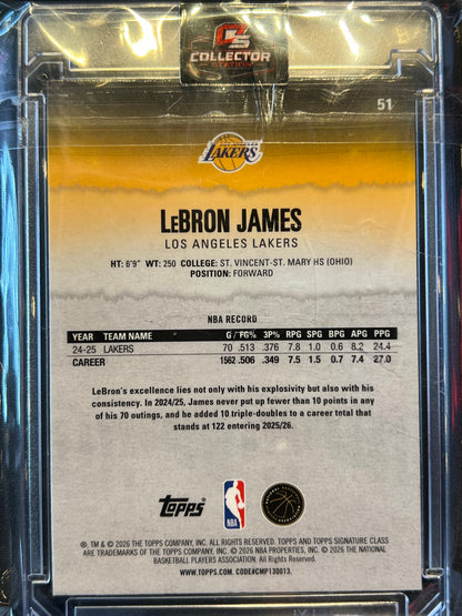 2025-26 Topps Signature Class Lebron James #51 Teal Refractor /225 Lakers