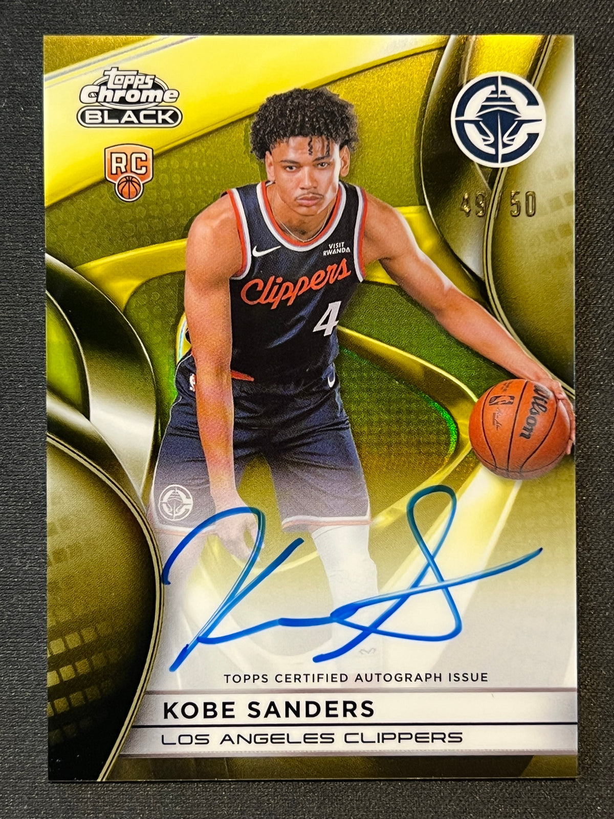 2025-26 Topps Chrome Black - Kobe Sanders AUTO 49/50 Gold RC #RA-KS