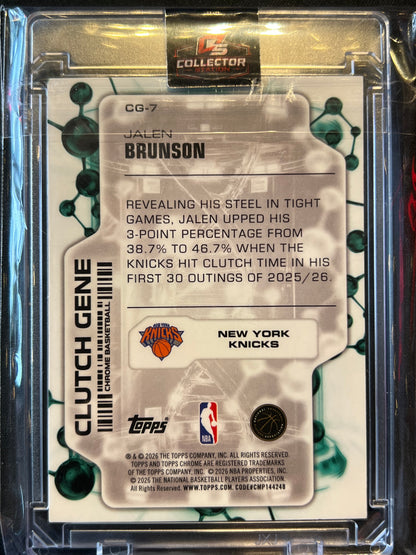 2025-26 Topps Chrome Update Jalen Brunson Clutch Gene Blue Refractor /150 #CG-7