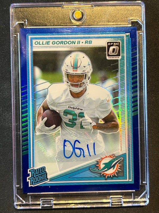 2025 Donruss Optic Ollie Gordon II Rated Rookies Autographs Blue /149 #218