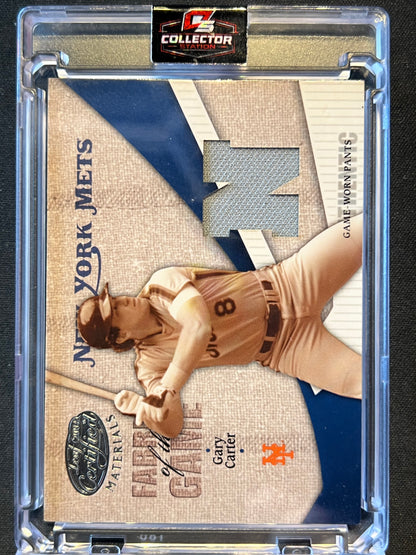 2004 Leaf Certified Materials Fabric of the Game #163 Gary Carter Pants #/100