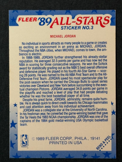 1989-90 Fleer All-Stars Stickers Michael Jordan #3
