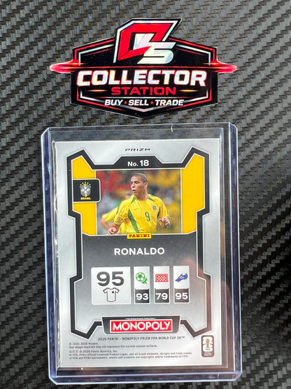 2026 Panini FIFA Monopoly Prizm World Cup Ronaldo #18 Brazil Green Wave