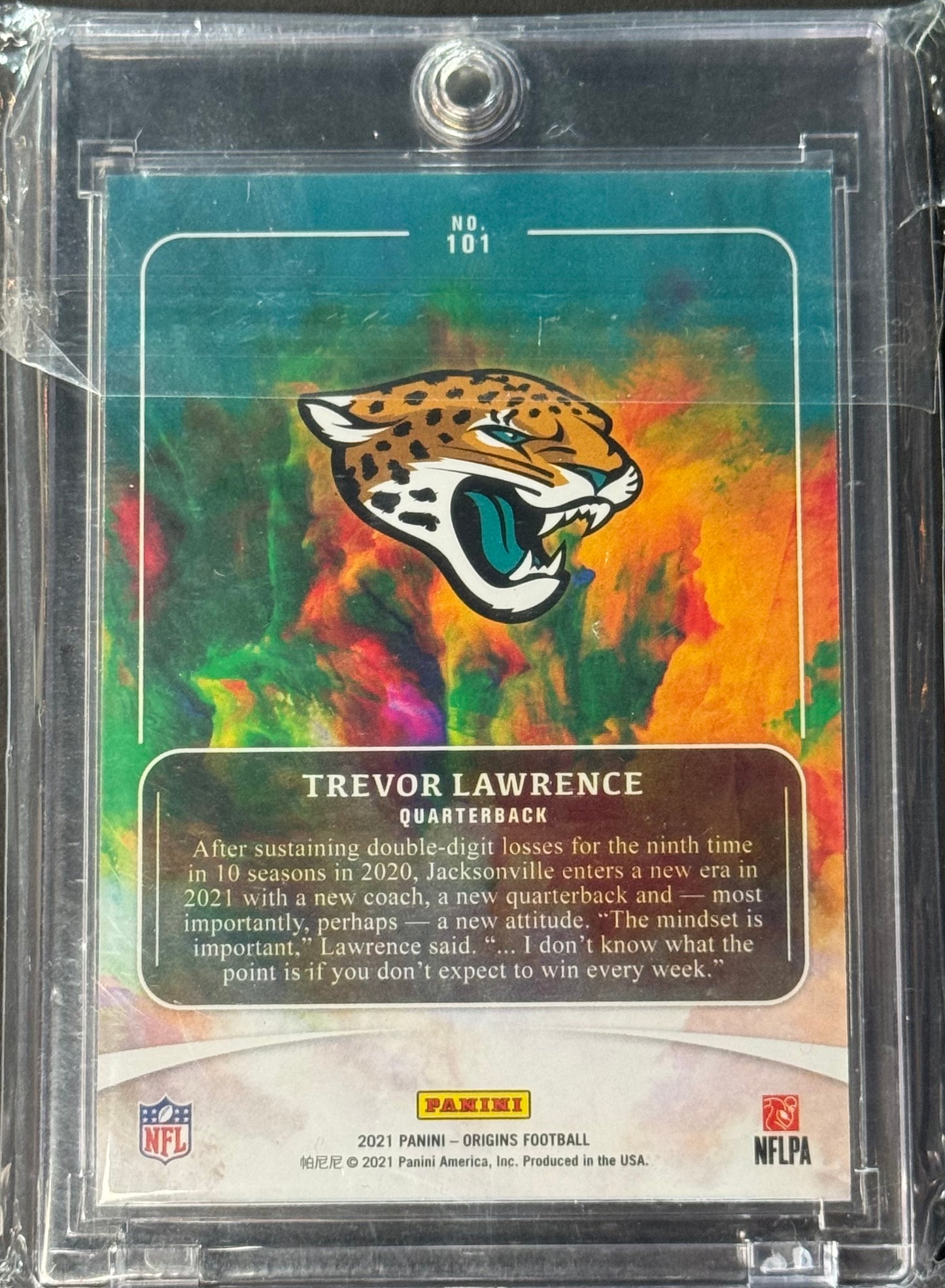 2021 Panini Origins Trevor Lawrence Silver 16/79 Jersey Match Rookie #101