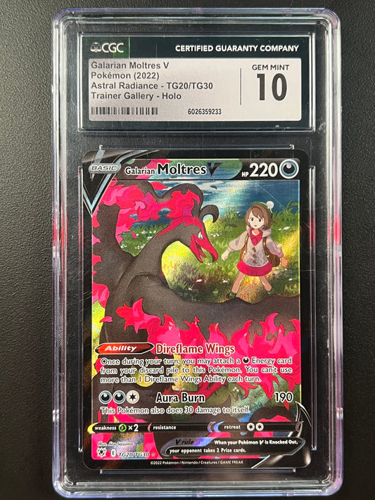 Galarian Moltres V TG20/TG30 Swsh10: Astral Radiance Trainer Gallery Holo CGC 10 Pokemon