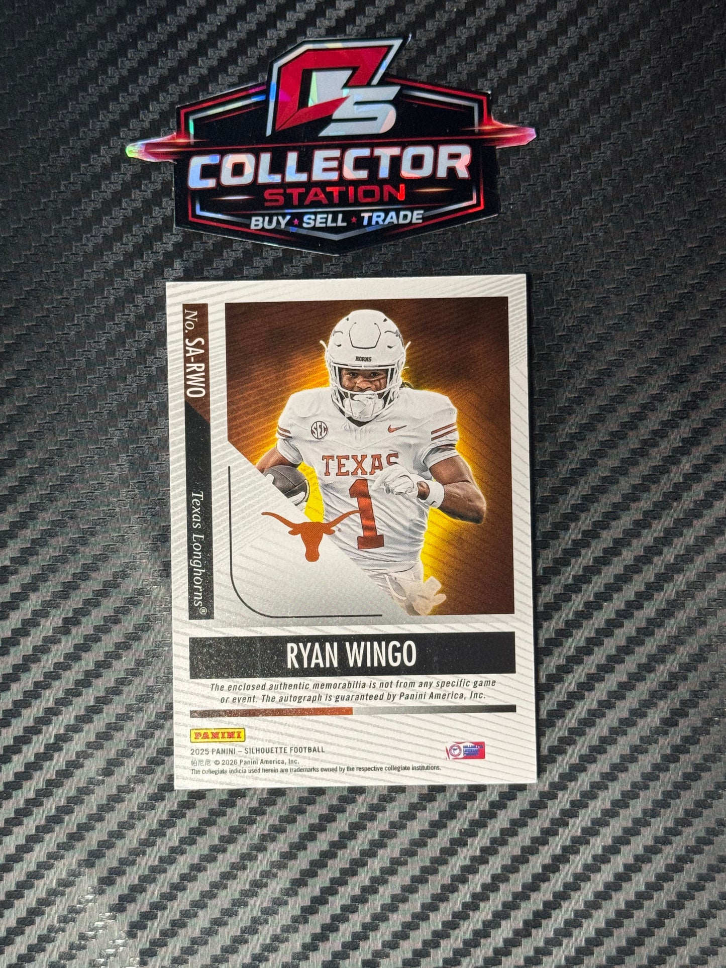 2025 Panini Silhouette Ryan Wingo #SA-RWO Patch Auto /199 Texas Longhorns