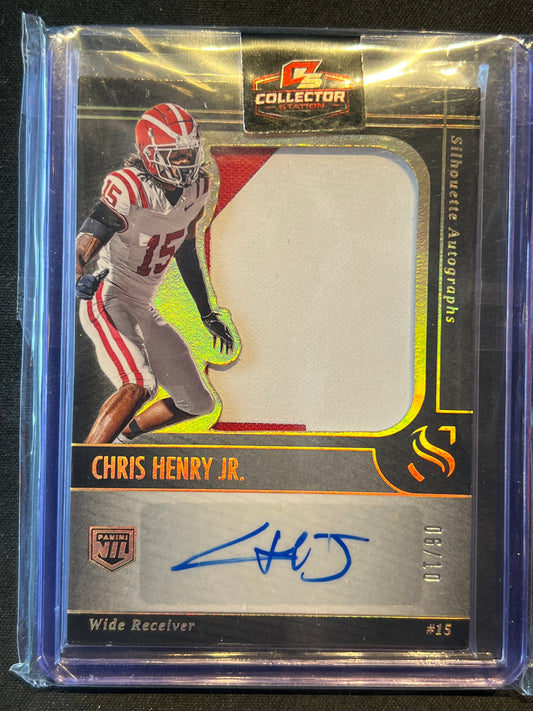 2025 Panini Silhouette Chris Henry Jr. Jersey Patch Autograph Holo Gold /10 #SA-CHJ